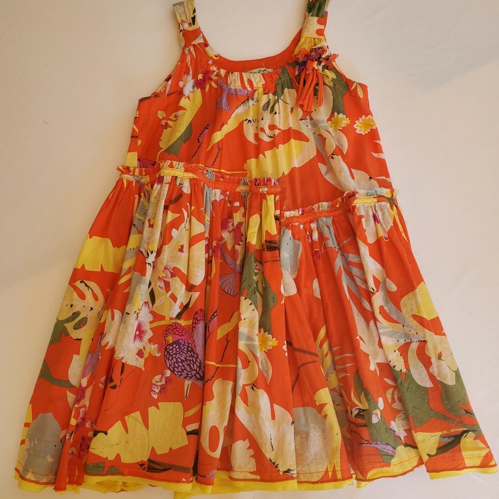 Eliane et Lena Orange Tropical Tunic Dress